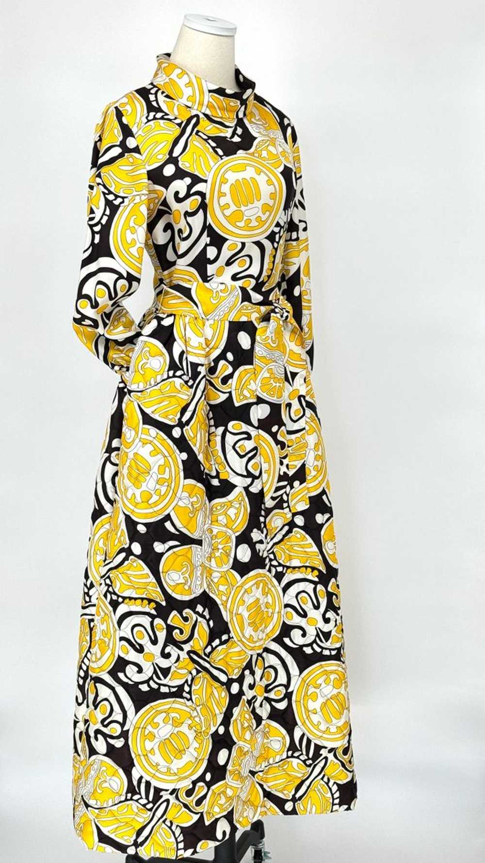 1970 Lounge Craft Quilted Hostess Maxi Dress - image 3