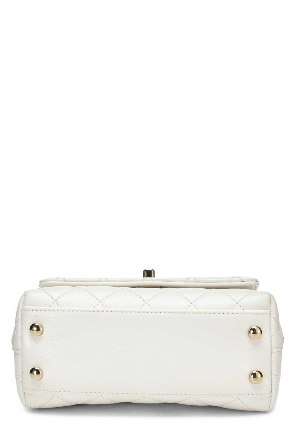 White Quilted Lambskin Rainbow Coco Handle Bag Mi… - image 7