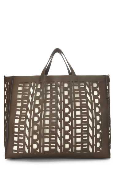 Brown Laser Cute Leather Tote