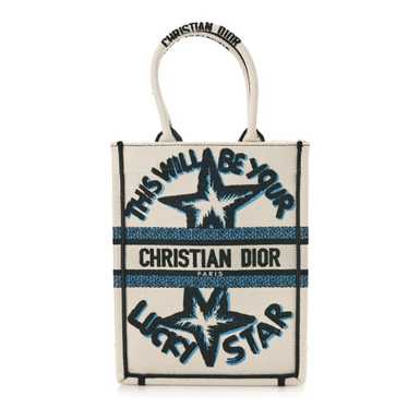 CHRISTIAN DIOR Canvas Embroidered Vertical Lucky … - image 1