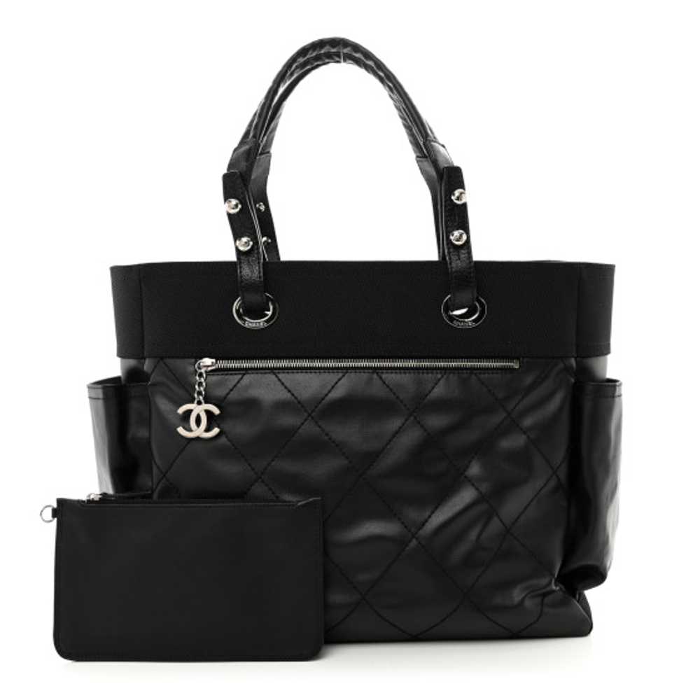 CHANEL Coated Canvas Quilted Large Paris Biarritz… - image 1