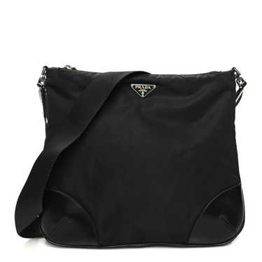 PRADA Nylon Vela Flat Messenger Bag Black