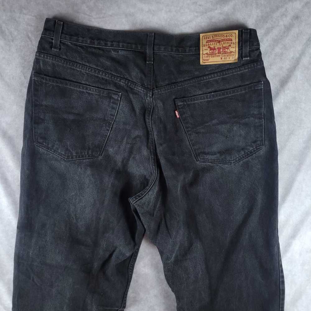 Vtg Levis Mens 38x34 550 Jeans Black Relaxed Fit … - image 6