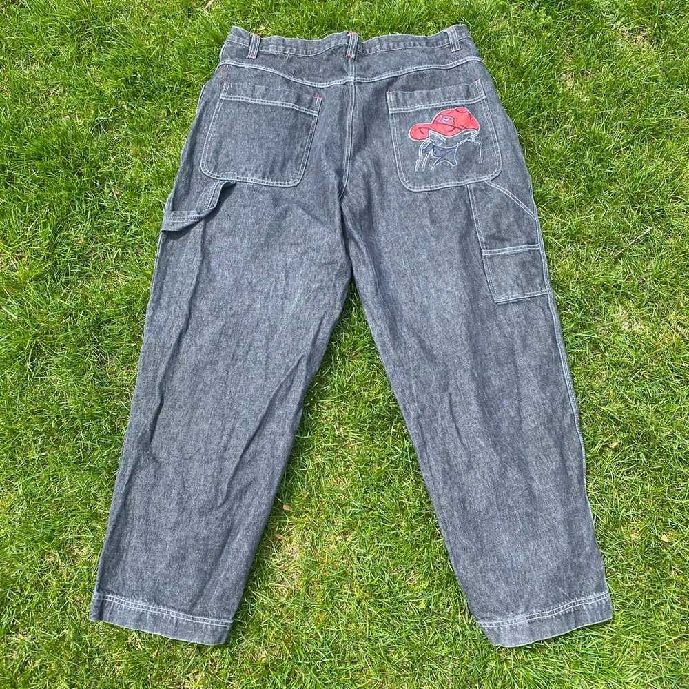 Vintage Embroidered Wide Leg Carpenter Jeans - image 1
