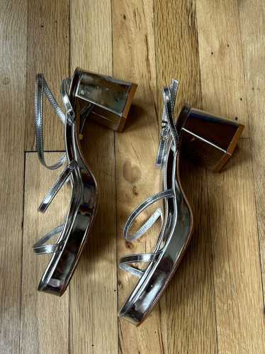 Larroude Gio Sandal In Silver Specchio (38) | Used