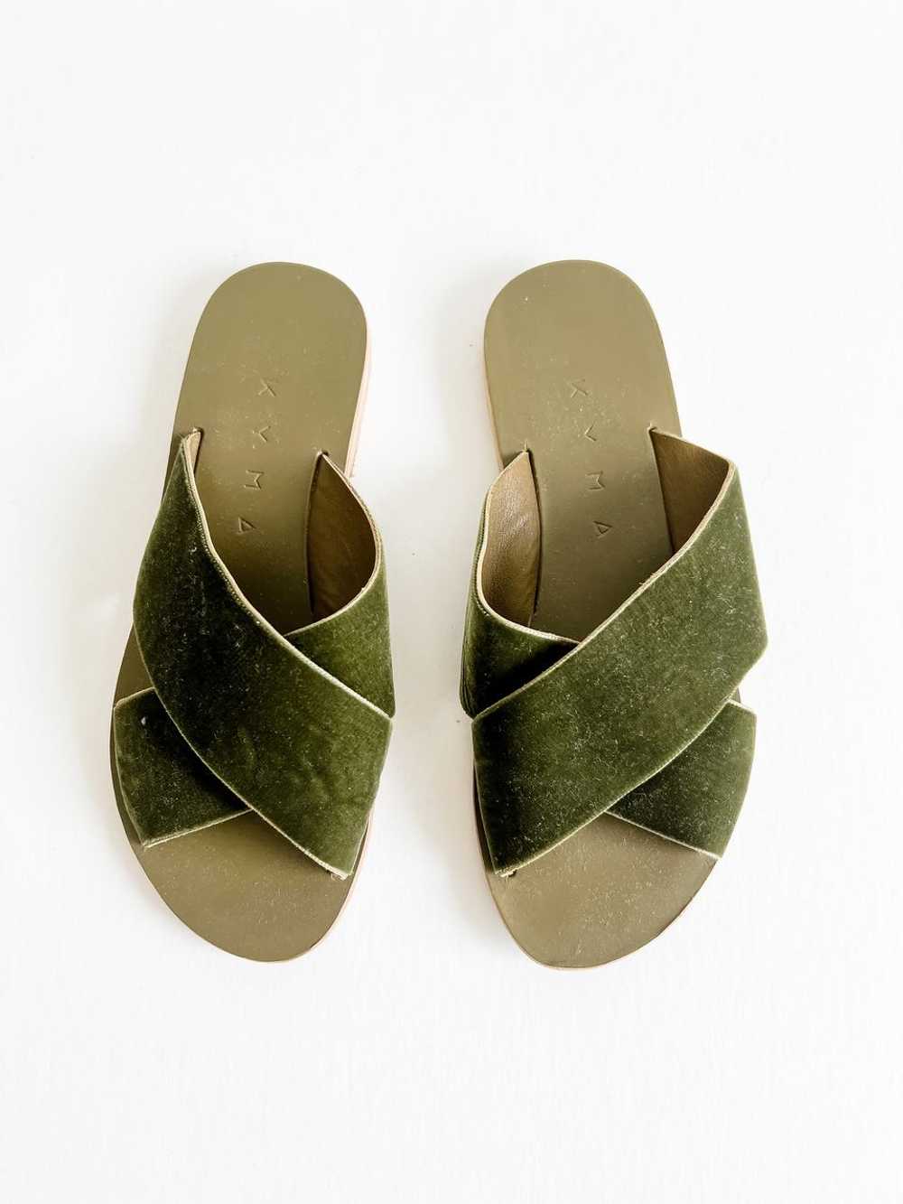 Kyma Chios Sandals in Green Velvet (39) | Used,… - image 1