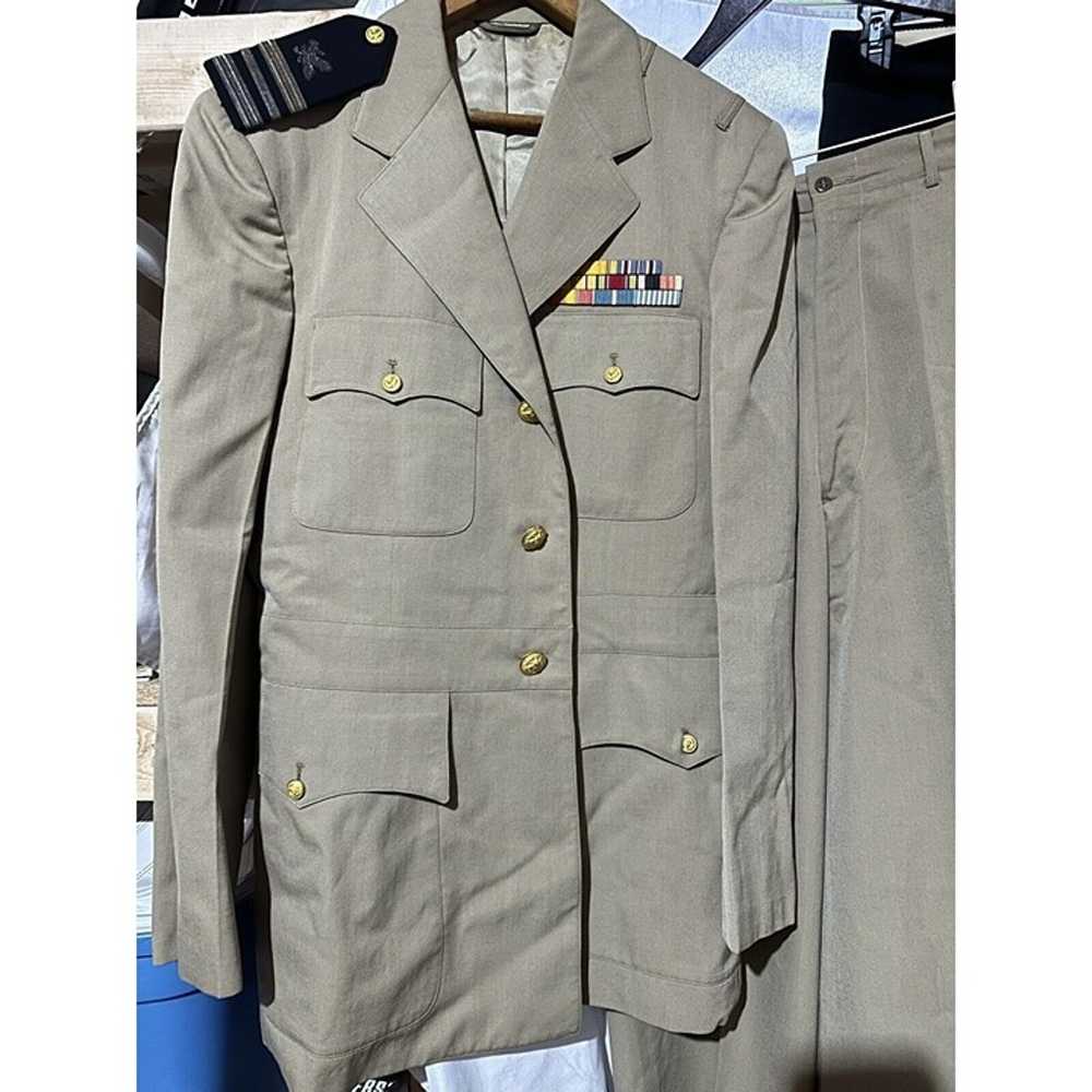 Vintage 1950s US Navy Officers LCDR Khaki Dress J… - image 2