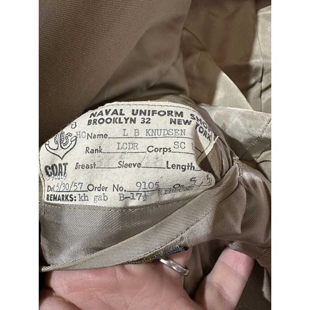 Vintage 1950s US Navy Officers LCDR Khaki Dress J… - image 6