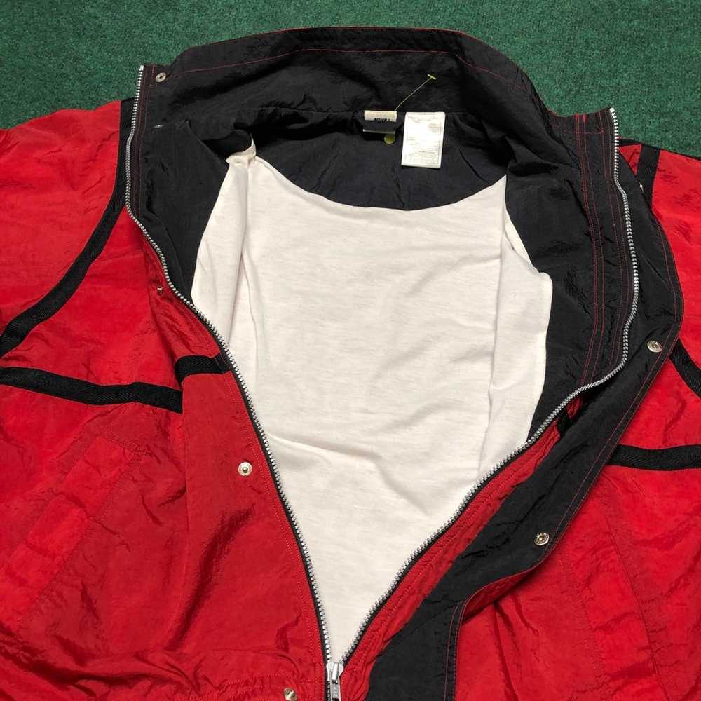 Vintage 90s Nike Windbreaker Jacket Red Mens L Li… - image 8
