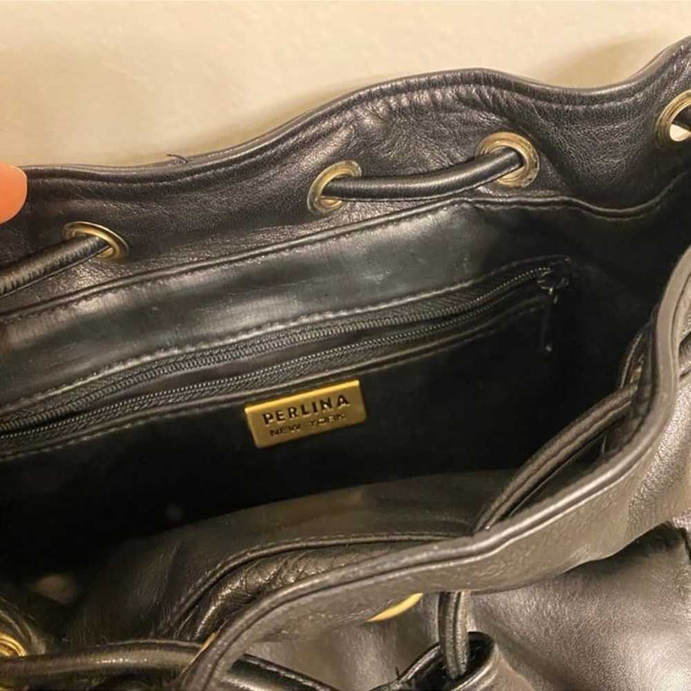 perlina new york black leather backpack - image 8