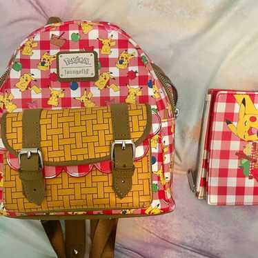 Pokemon picnic loungefly mini backpack + wallet - image 1