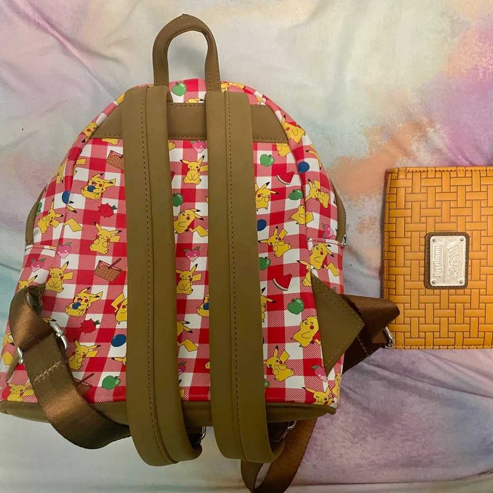 Pokemon picnic loungefly mini backpack + wallet - image 2