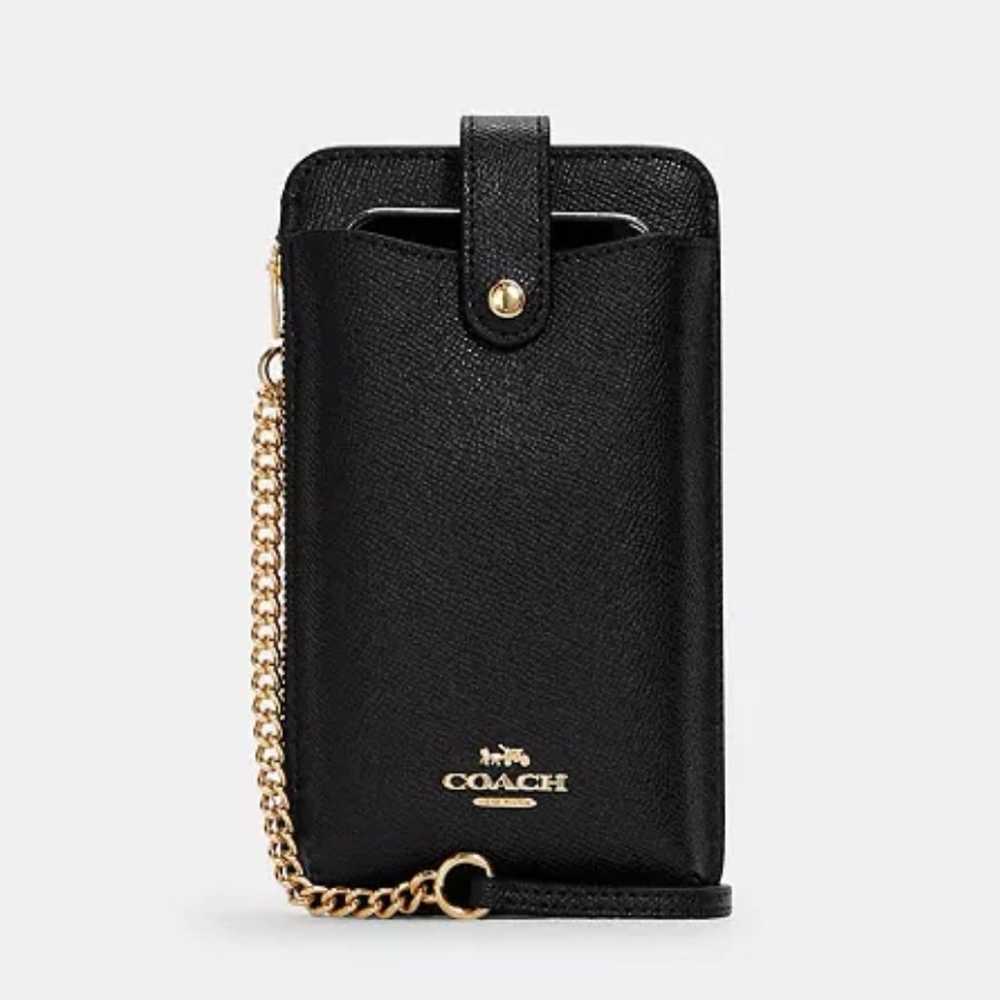 COACH Crossgrain Leather North South Phone Crossb… - image 1