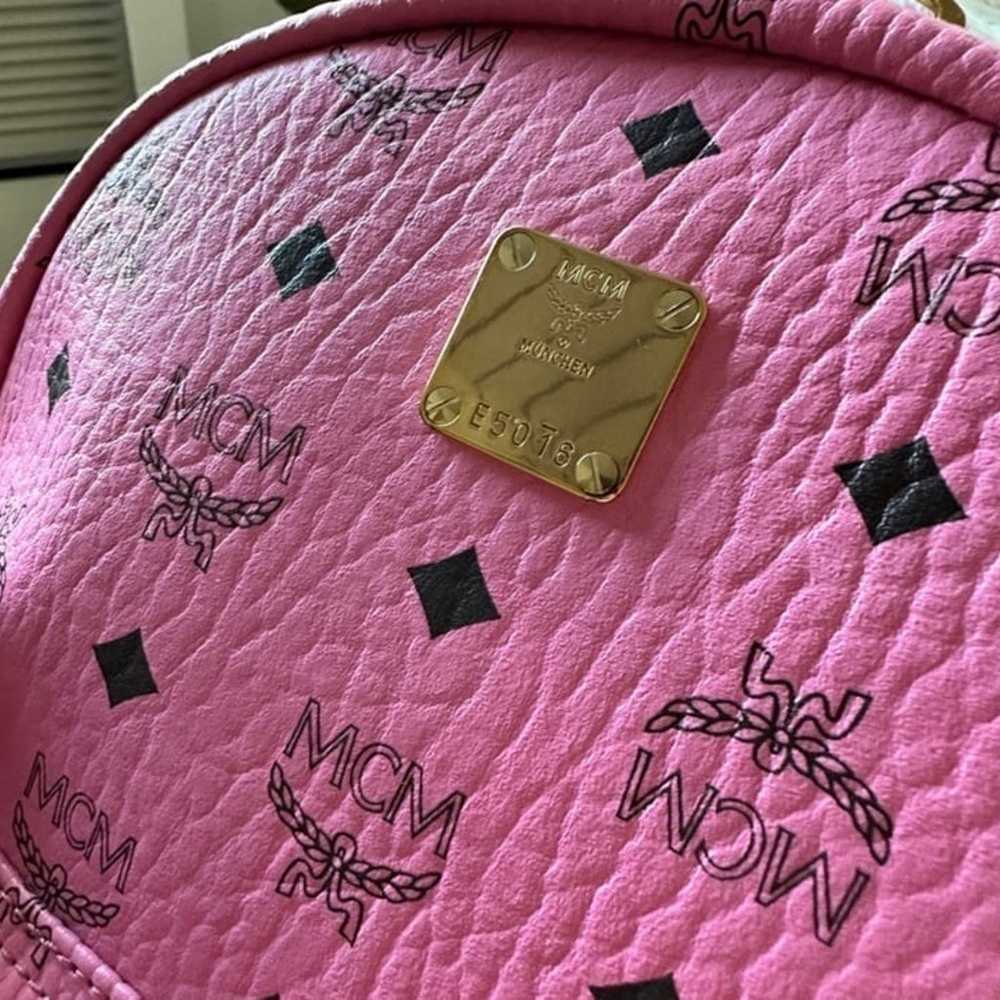 RARE mcm pink stark studded backpack - image 2