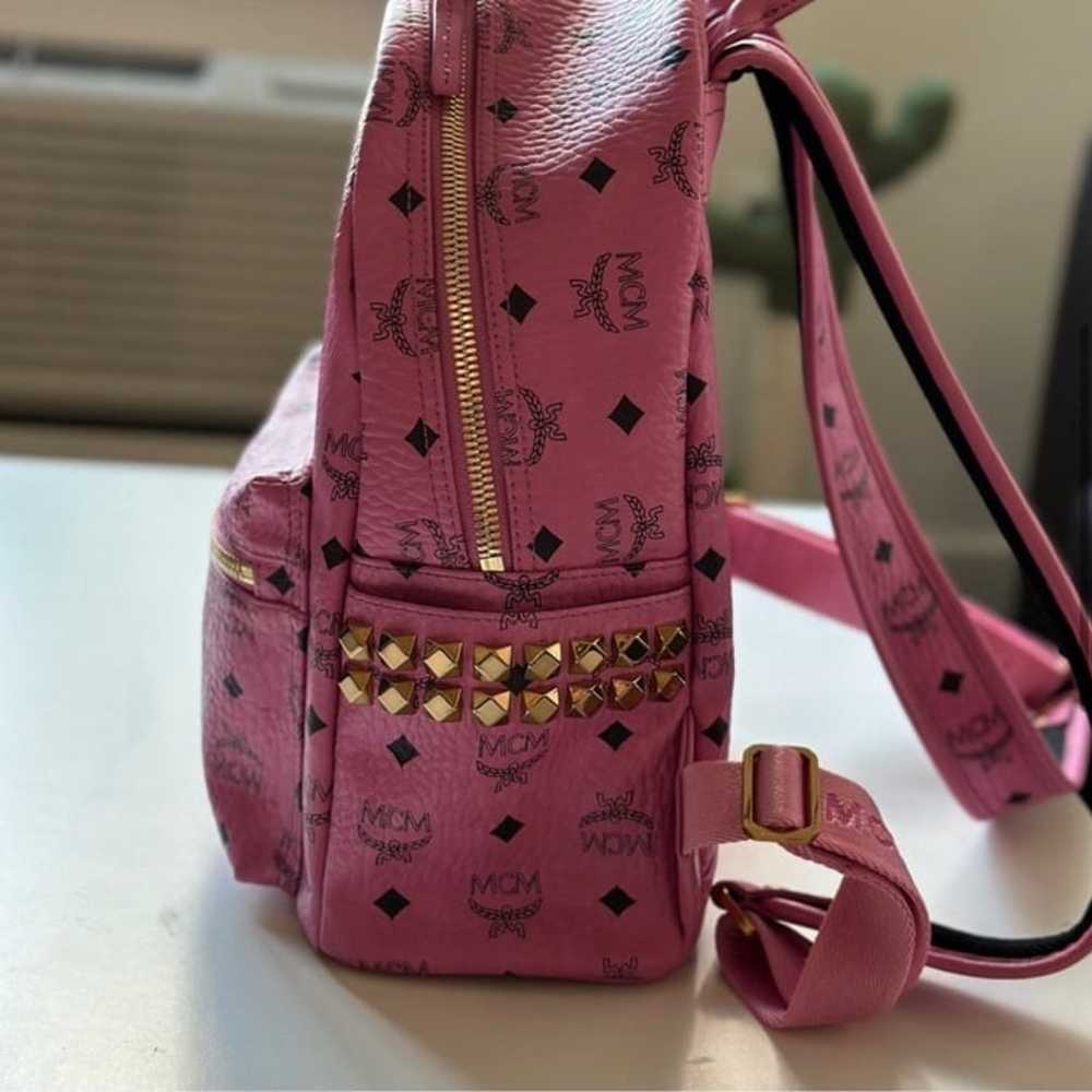 RARE mcm pink stark studded backpack - image 3