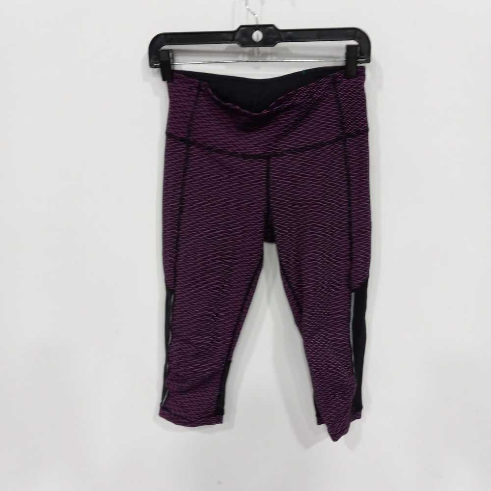Women's Lululemon Purple/Black Gear Up Crop 1/2-C… - image 1