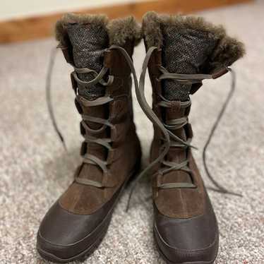 The North Face Women's Nuptse Purna US10 Brown Suede Insulated shops Winter Snow Boots