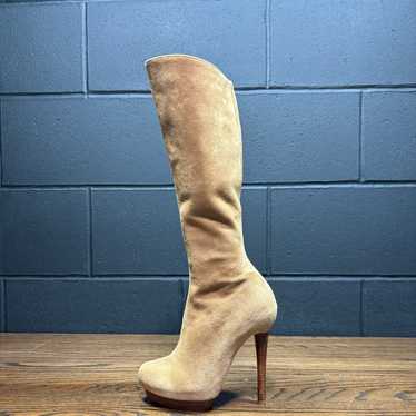 XTC melrose Tan suede Leather size 5 Women's Knee… - image 1