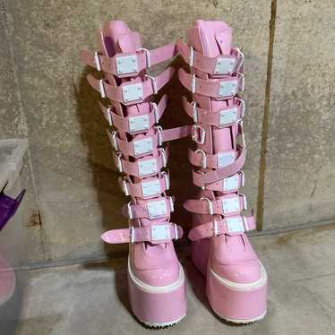 demonia boots pink