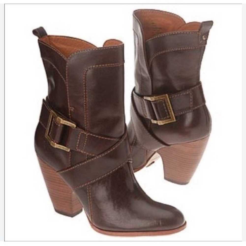 Frye Andrea mid calf leather boots heeled boots s… - image 1