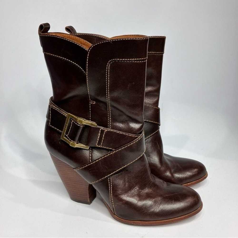 Frye Andrea mid calf leather boots heeled boots s… - image 2