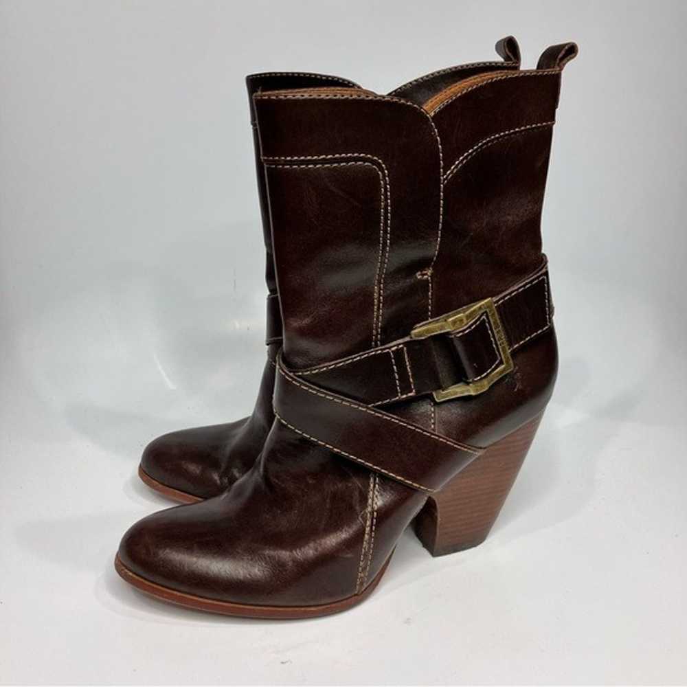 Frye Andrea mid calf leather boots heeled boots s… - image 4