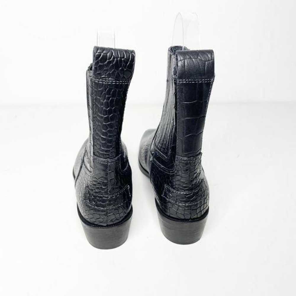 VINTAGE FOUNDRY CO Main Boot Black leather croc e… - image 3