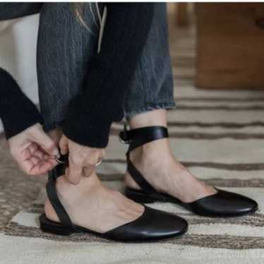 Jenni Kayne Black Lambskin Leather Ankle Wraparoun