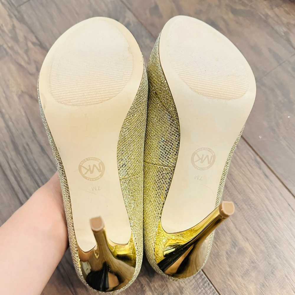 Michael Kors Open Toe‎ Gold Platform Heels (Size … - image 7