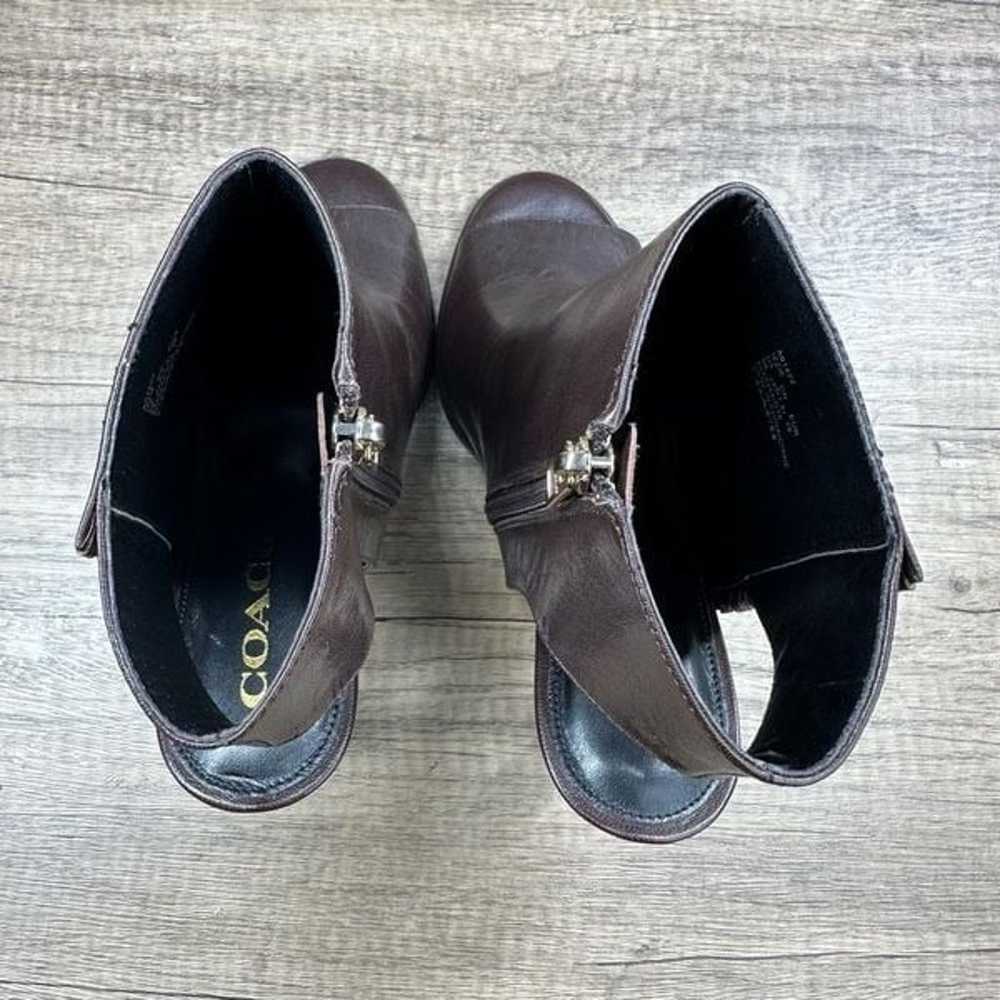 Coach~Women’s~”Izzie”~Brown Leather Peep Toe Heel… - image 8