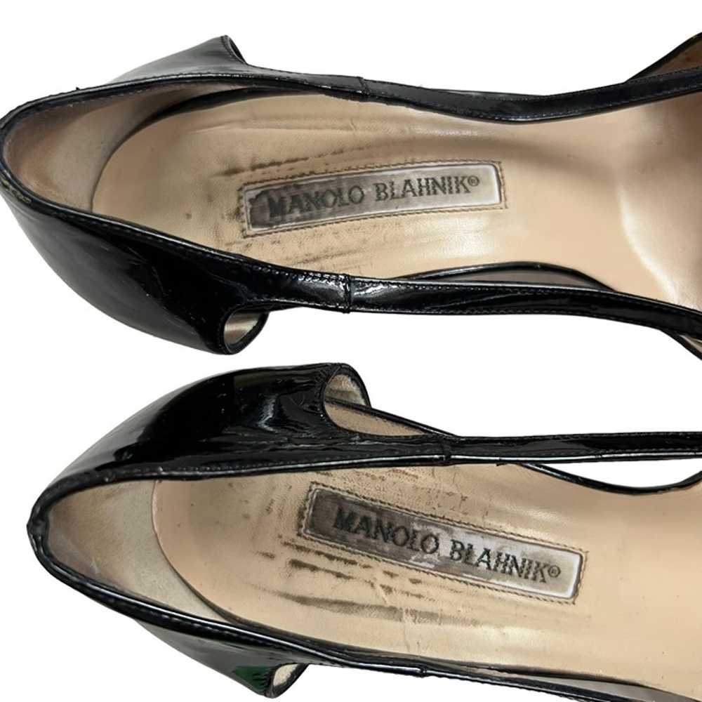 Manolo Blahnik high heels black patent leather cu… - image 12