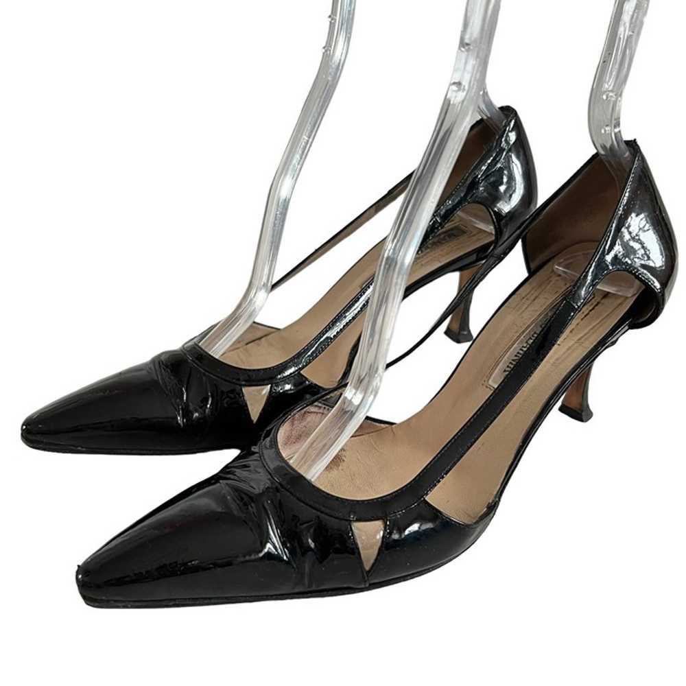 Manolo Blahnik high heels black patent leather cu… - image 3