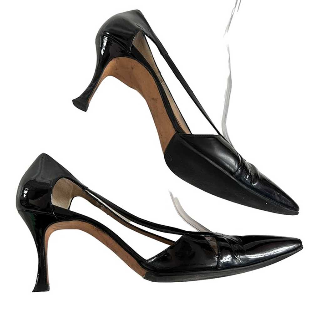 Manolo Blahnik high heels black patent leather cu… - image 7
