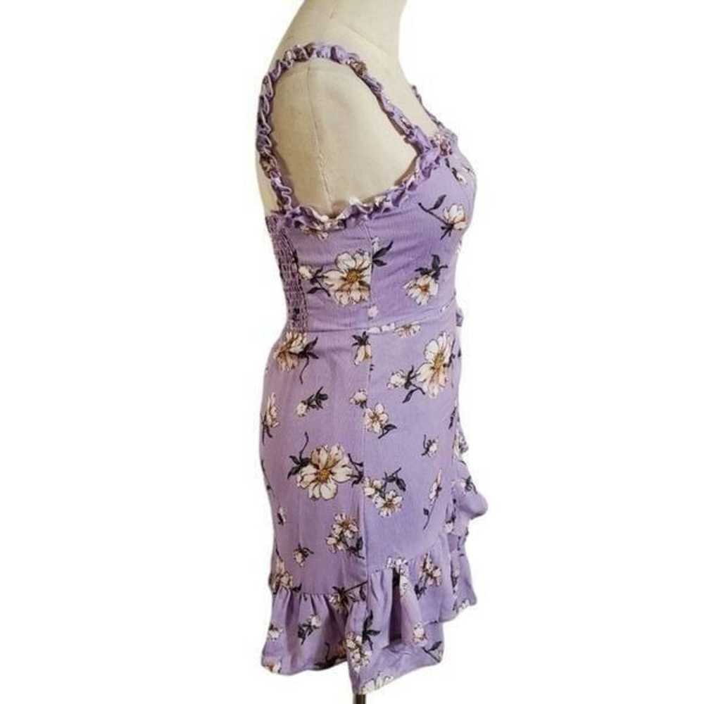 Rumor Lilac Floral Tie Mini Dress - image 2