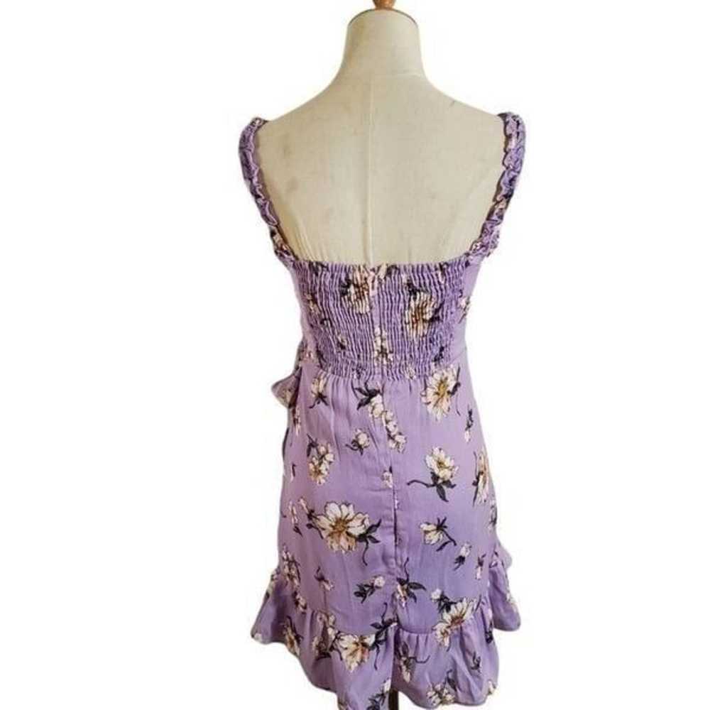 Rumor Lilac Floral Tie Mini Dress - image 3