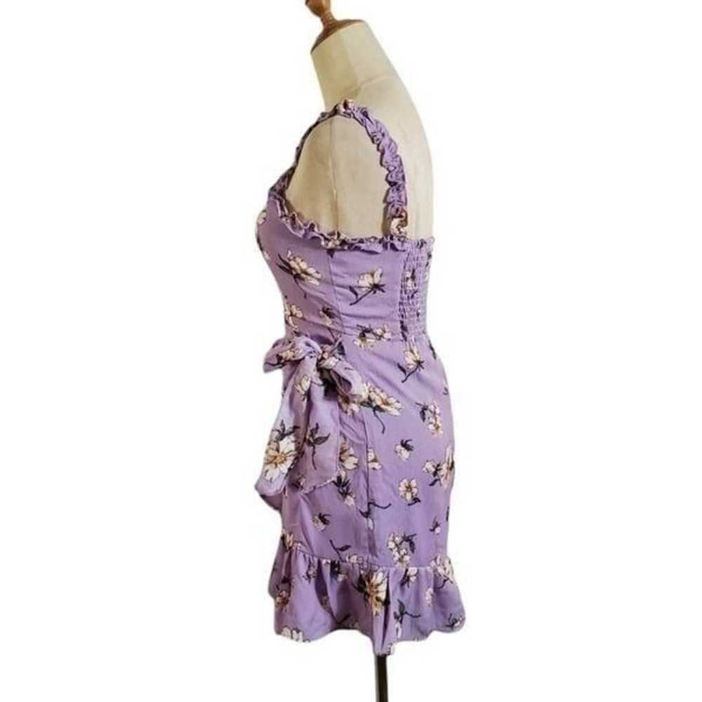 Rumor Lilac Floral Tie Mini Dress - image 4