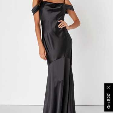 Lulus Black Satin Dress