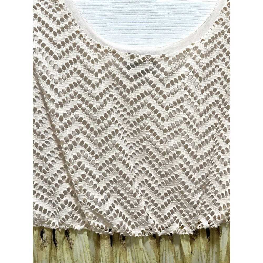 AUW Multicolor Chevron Sheer Lace Crochet Top Max… - image 7