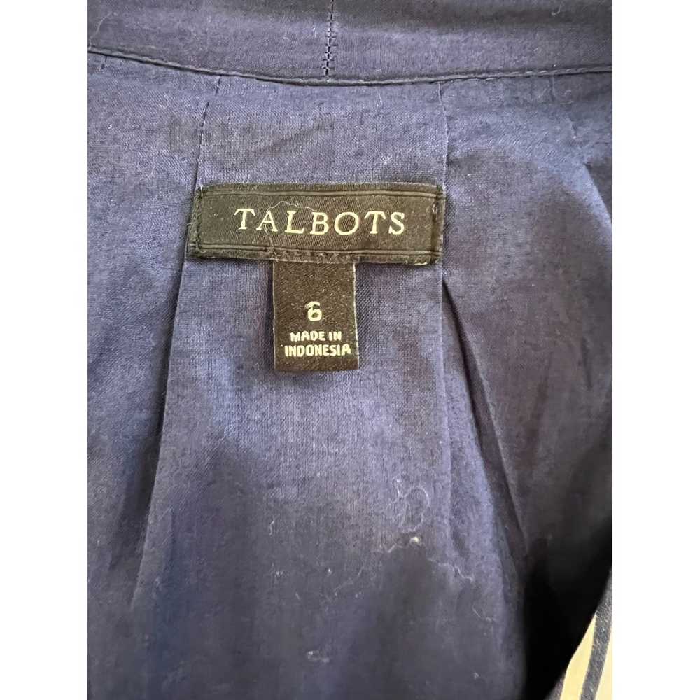 Talbots Navy Blue & White Cotton Halter Style V N… - image 5