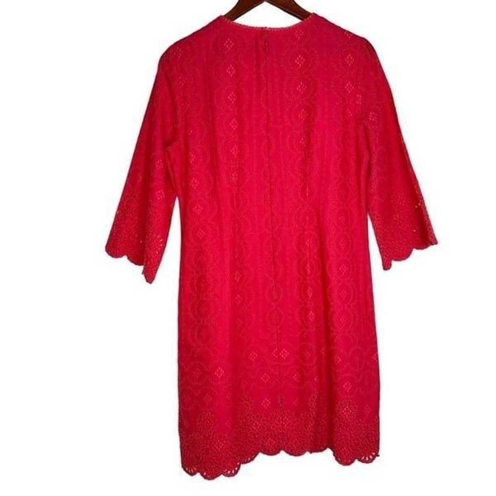 Ann Taylor Womens Coral Pink Eyelet Dress Size 8 … - image 2