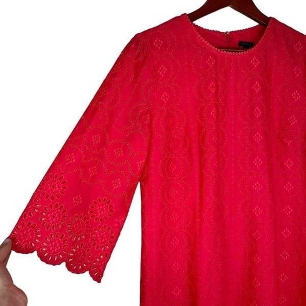 Ann Taylor Womens Coral Pink Eyelet Dress Size 8 … - image 3