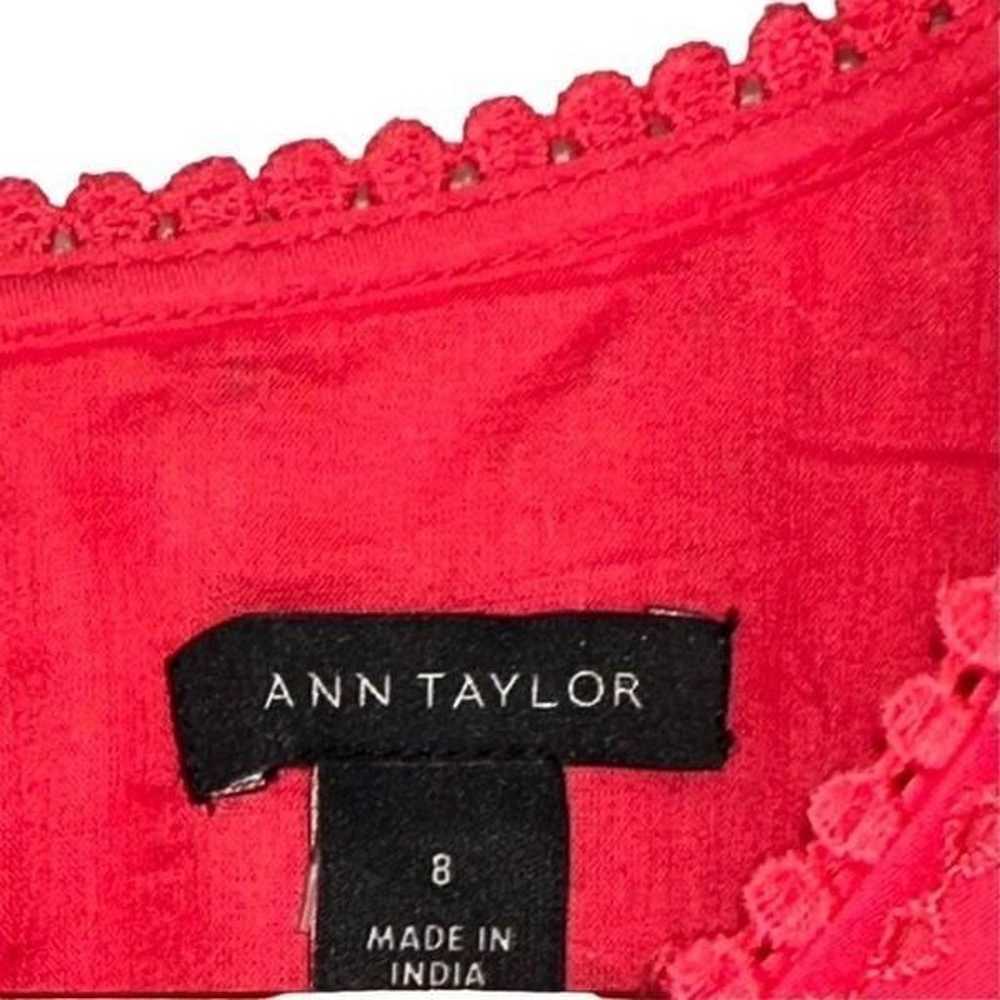 Ann Taylor Womens Coral Pink Eyelet Dress Size 8 … - image 6