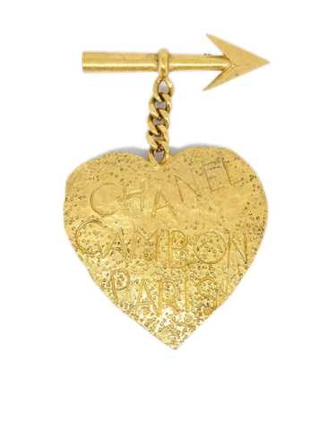 CHANEL Pre-Owned 1993 bow & arrow heart brooch - G