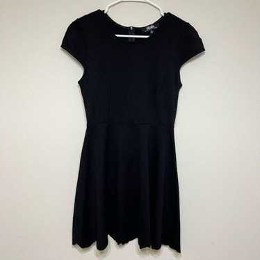 Lulus Black Fit and Flare Dress Scallop Hem Small - image 1