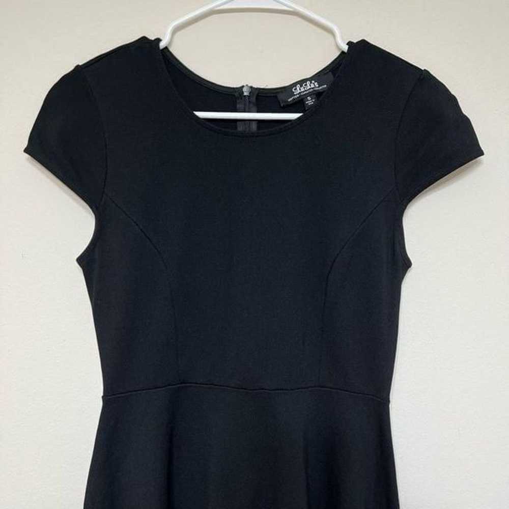 Lulus Black Fit and Flare Dress Scallop Hem Small - image 2