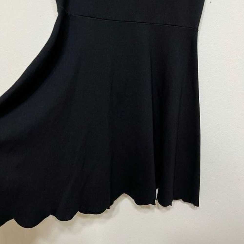 Lulus Black Fit and Flare Dress Scallop Hem Small - image 3
