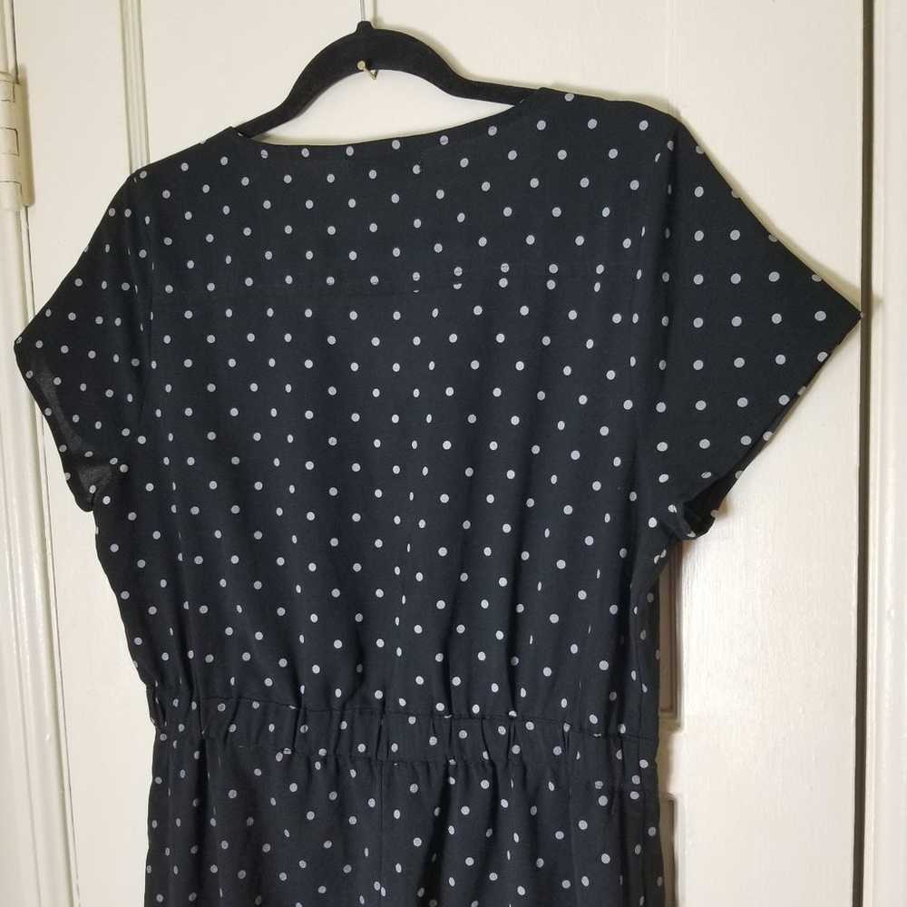 POLAGRAM black purple polka dot short sleeve butt… - image 5