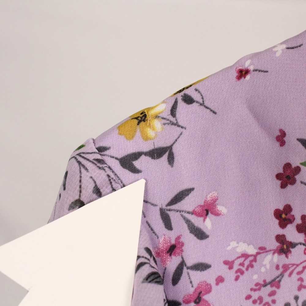 Perceptions Purple Floral Petal Faux Wrap Dress - image 11