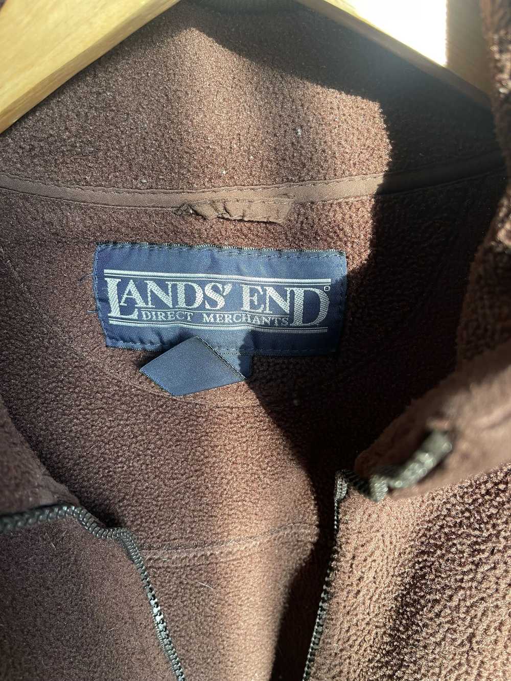 Lands End × Vintage Vintage Brown Fleece - image 3