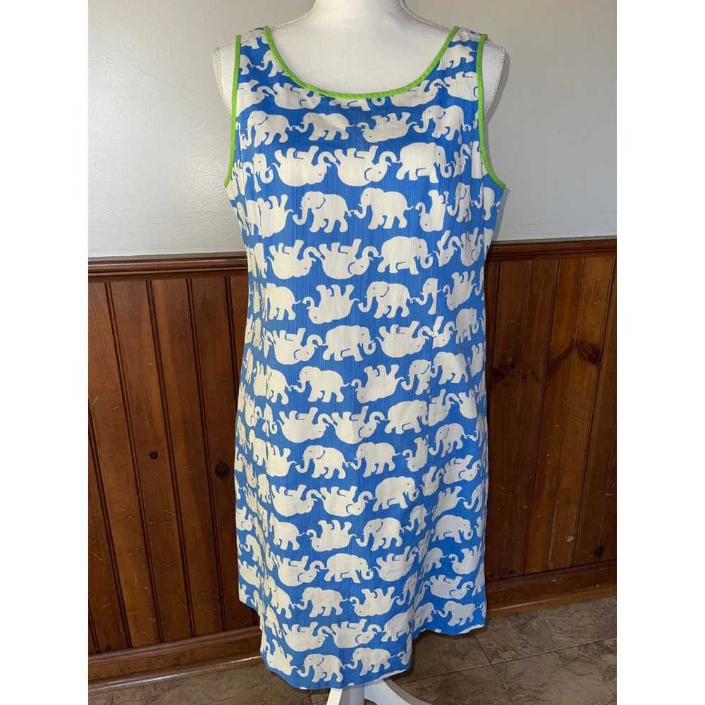 Womens Lilly Pulitzer Tusk in Sun Blue White Elep… - image 2